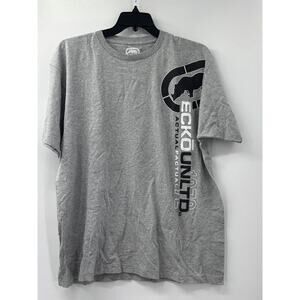 Ecko Unltd T-Shirt Mens XL Heather Gray Cotton Graphic Print Rawthentic Pullover
